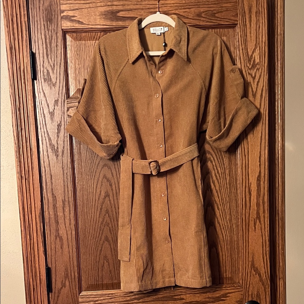 Molly Bracken Camel Corduroy Dress